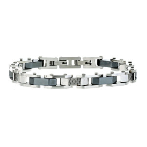 BRACCIALE CM 21 UOMO IN ACCIAIO E CERAMICA