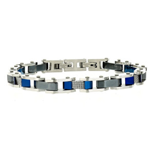 BRACCIALE CM 21 UOMO IN ACCIAIO E CERAMICA