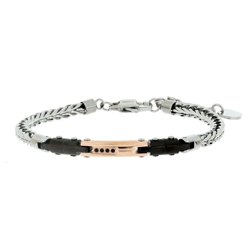 BRACCIALE CM 19+2 UOMO IN ACCIAIO E CERAMICA