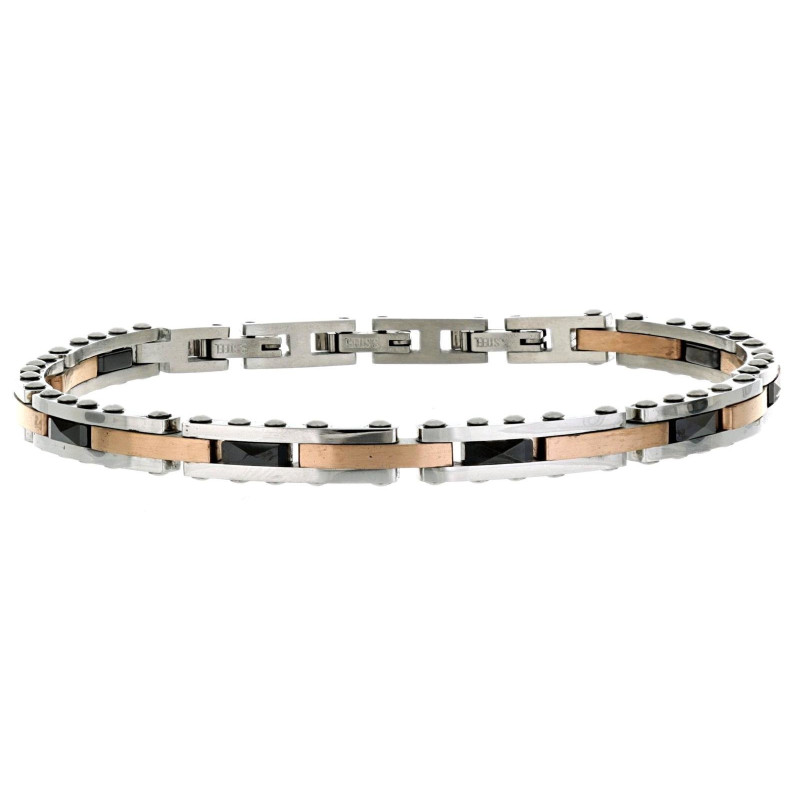 BRACCIALE CM 19+2 UOMO IN ACCIAIO E CERAMICA