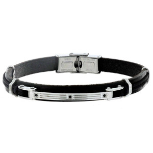 BRACCIALE CM 21 UOMO IN SILICONE E ACCIAIO