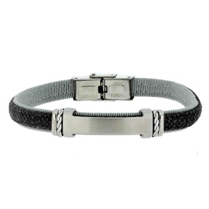 BRACCIALE CM 21 UOMO IN SILICONE E ACCIAIO