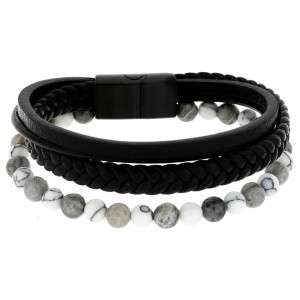 BRACCIALE CM 21 UOMO IN SILICONE E ACCIAIO