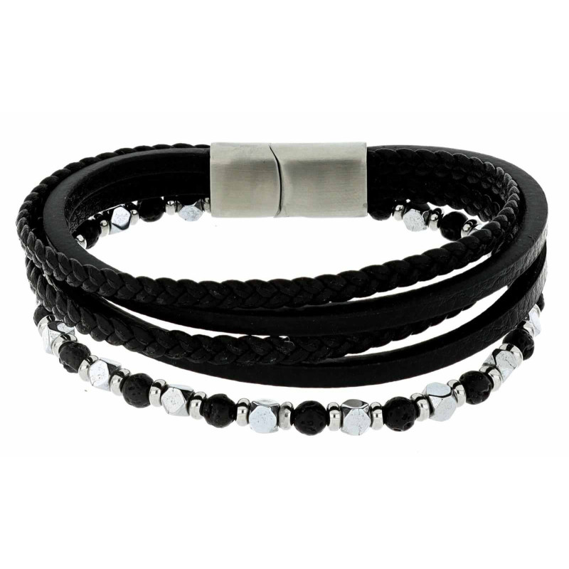 BRACCIALE CM 21 UOMO IN SILICONE E ACCIAIO