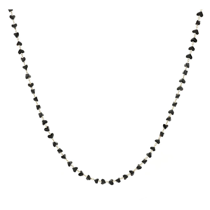 COLLANA AFRODITE DORATA CM 39+4 CON CUORI MM 2 IN ACCIAIO