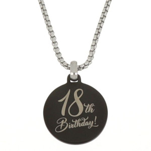 COLLANA PERSONALIZZATO IN ACCIAIO "18TH BIRTHDAY"