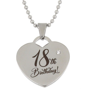 COLLANA PERSONALIZZATO IN ACCIAIO "18TH BIRTHDAY"