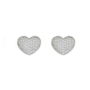 ORECCHINI MISTI CUORE MM 8 IN ARGENTO 925