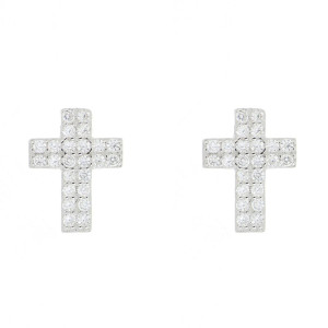 ORECCHINI MISTI MM 12 CON CROCE IN ARGENTO 925