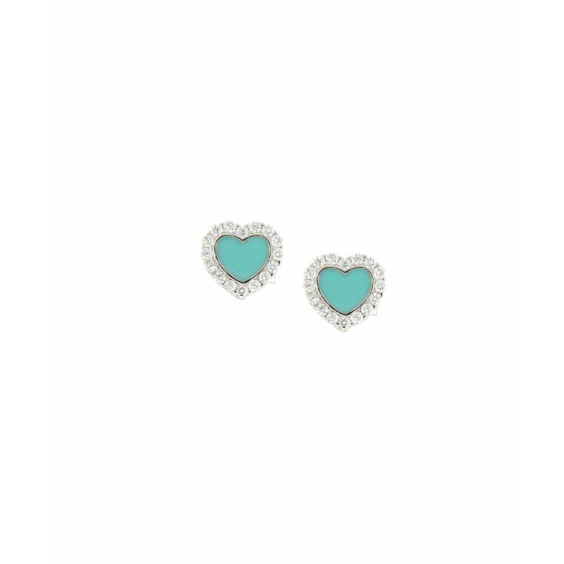 ORECCHINI MISTI IN ARGENTO 925 CUORE PICCOLO TIFFANY