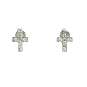 ORECCHINI MISTI CON CROCE IN ARGENTO 925