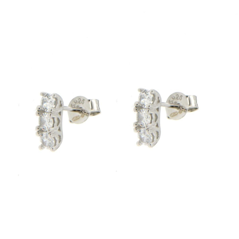 ORECCHINI MISTI IN ARGENTO 925 CON ZIRCONI 3MM