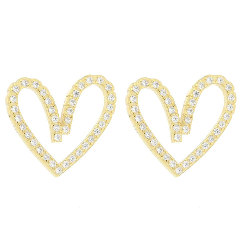 ORECCHINI MM 15 CUORE MISTI IN ARGENTO 925