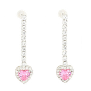 ORECCHINI CUPIDO MM 30 CON CUORE MM 9 IN ARGENTO 925