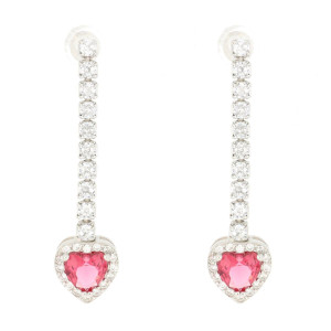 ORECCHINI CUPIDO MM 30 CON CUORE MM 9 IN ARGENTO 925