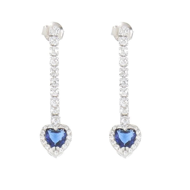 ORECCHINI CUPIDO MM 30 CON CUORE MM 9 IN ARGENTO 925