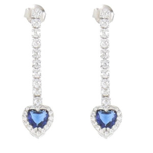 ORECCHINI CUPIDO MM 30 CON CUORE MM 9 IN ARGENTO 925