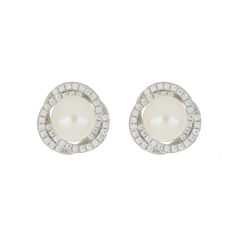 ORECCHINI MM 12 PERLA IN ARGENTO 925