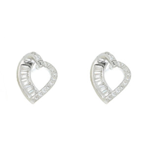 ORECCHINI MM 10X8 CUORE MISTI IN ARGENTO 925