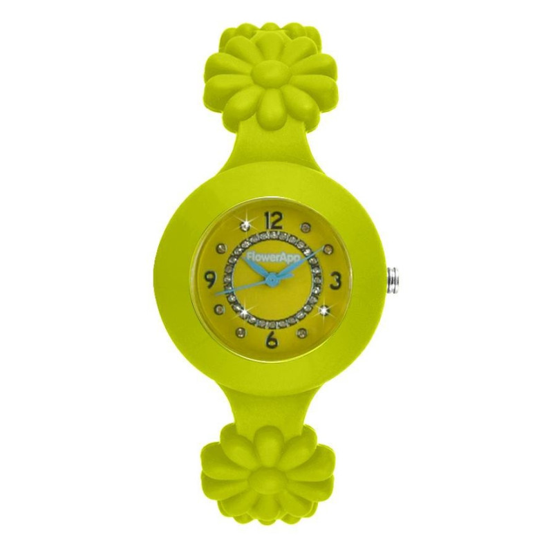 OROLOGIO FLOWERAPP IN SILICONE CON ZIRCONI VERDE