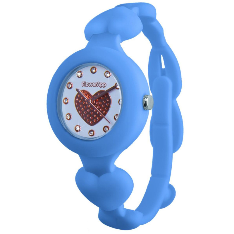 OROLOGIO FLOWERAPP IN SILICONE CON ZIRCONI AZZURRO