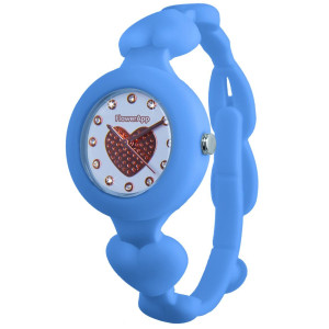 OROLOGIO FLOWERAPP IN SILICONE CON ZIRCONI AZZURRO