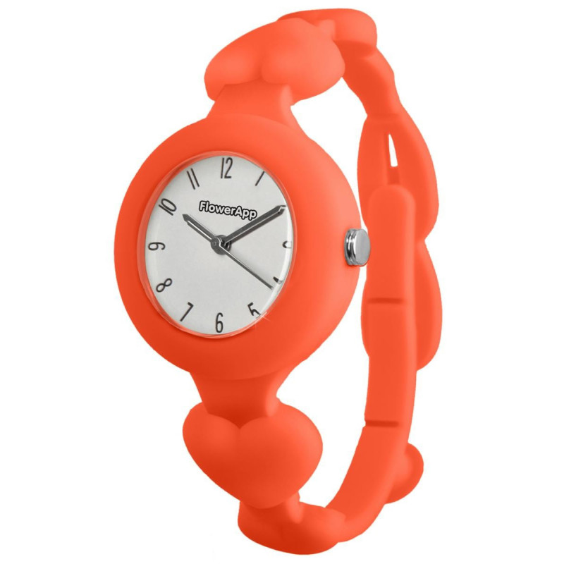 OROLOGIO FLOWERAPP IN SILICONE CON ZIRCONI ARANCIONE