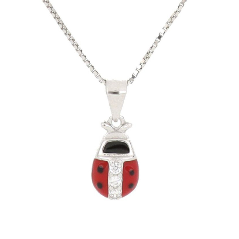 PENDENTE COCCINELLA MM 7 PORTAFORTUNA IN ARGENTO 925