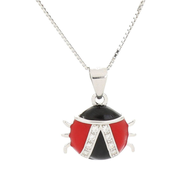 PENDENTE PORTAFORTUNA IN ARGENTO 925 COCCINELLA MM 10