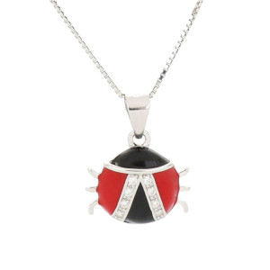 PENDENTE PORTAFORTUNA IN ARGENTO 925 COCCINELLA MM 10