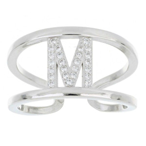 ANELLO ETERNITY LETTERA M LARG MM 12 IN ARGENTO 925