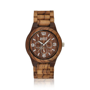 OROLOGIO UOMO IN LEGNO CON CASSA ZEBRANO BRACCIALE ZEBRANO