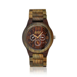 OROLOGIO UOMO IN LEGNO CON CASSA ACERO SANDALO BRA ACERO SANDALO