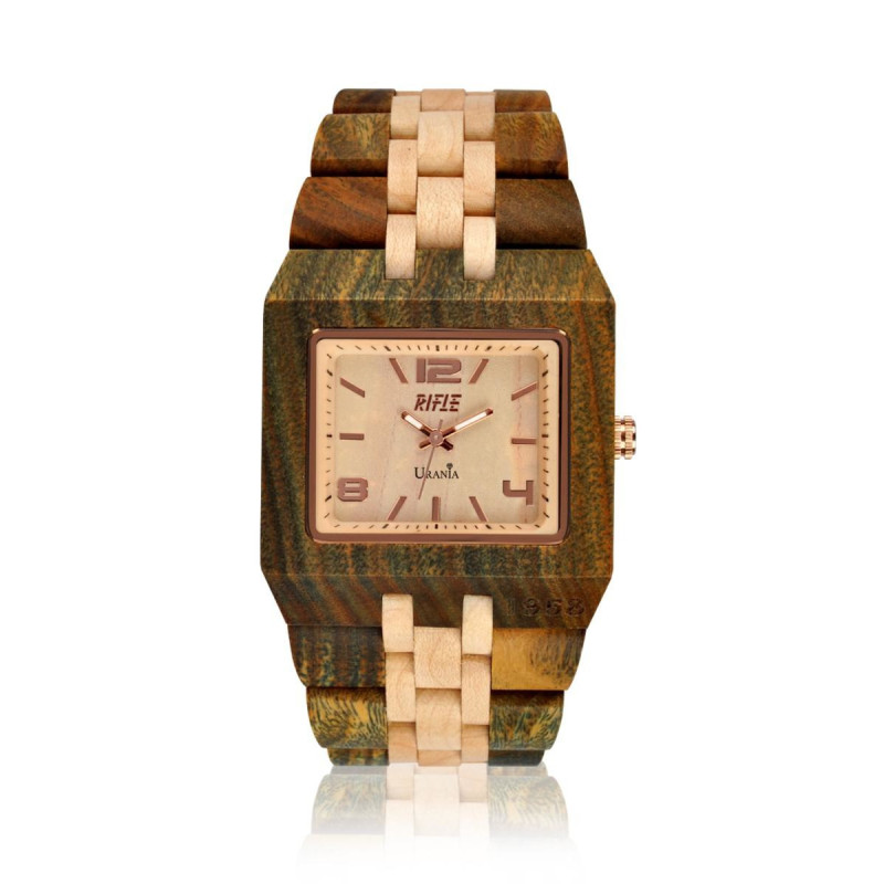 OROLOGIO UOMO IN LEGNO CON CASSA ACERO SANDALO BRA ACERO SANDALO