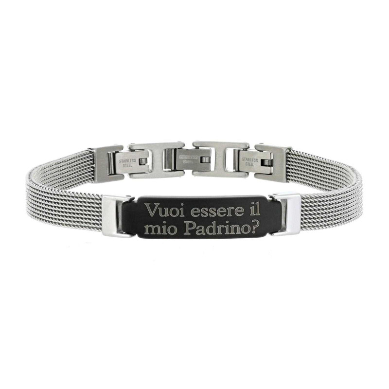 BRACCIALE "UOMO" PADRINO CM 18  IN ACCIAIO