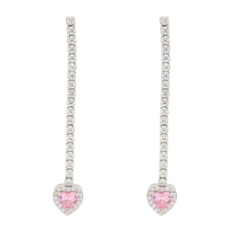 ORECCHINI CUPIDO MM 30 CON CUORE MM 9 IN ARGENTO 925