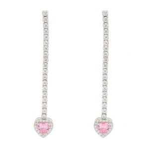 ORECCHINI CUPIDO MM 30 CON CUORE MM 9 IN ARGENTO 925