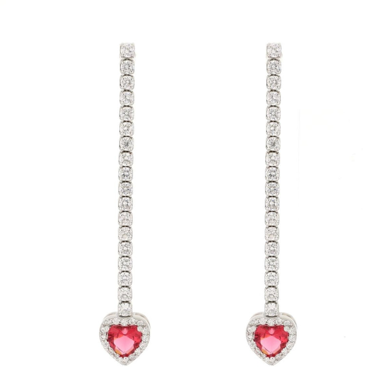 ORECCHINI CUPIDO MM 30 CON CUORE MM 9 IN ARGENTO 925