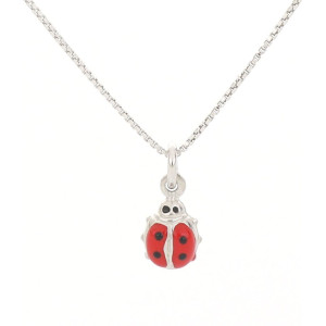 PENDENTE PORTAFORTUNA COCCINELLA IN ARGENTO 925