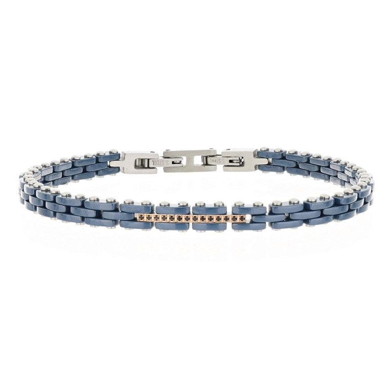 BRACCIALE UOMO E CERAMICA CM 21 IN ACCIAIO