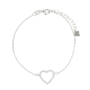 BRACCIALE MISTI CUORE MM 12 IN ARGENTO 925 CM 17+3