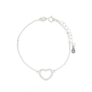 BRACCIALE MISTI CUORE MM 10 IN ARGENTO 925 CM 17+3