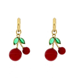 ORECCHINI CHERRY IN ACCIAIO CILIEGIA MM 11