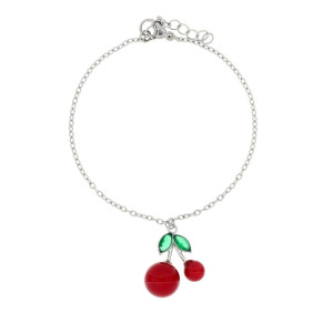 BRACCIALE CM 17+2 CHERRY IN ACCIAIO CILIEGIA MM 9