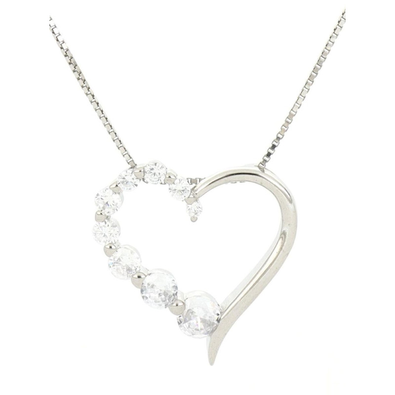 PENDENTE CON CUORE 19 MM MISTI IN ARGENTO 925 CON CATENA