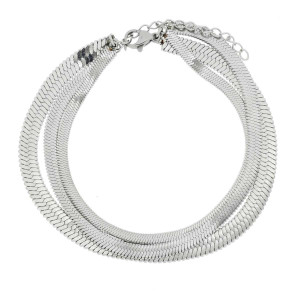 BRACCIALE CM 15+4 SNAKE IN ACCIAIO MM 5