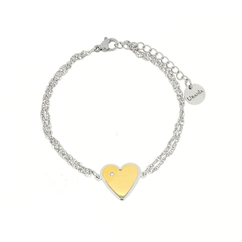 BRACCIALE CM 17+3 IDEAL CUORE MM 14 IN ACCIAIO