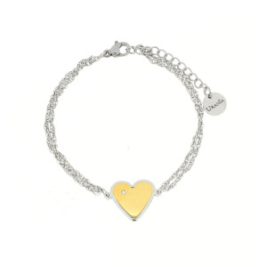 BRACCIALE CM 17+3 IDEAL CUORE MM 14 IN ACCIAIO