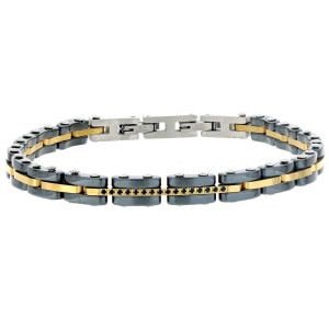 BRACCIALE UOMO E CERAMICA CM 21 IN ACCIAIO