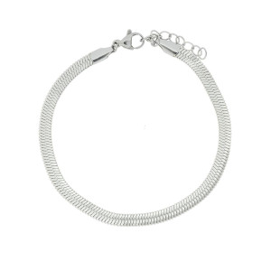 BRACCIALE CM 16+3 SNAKE IN ACCIAIO MM 4